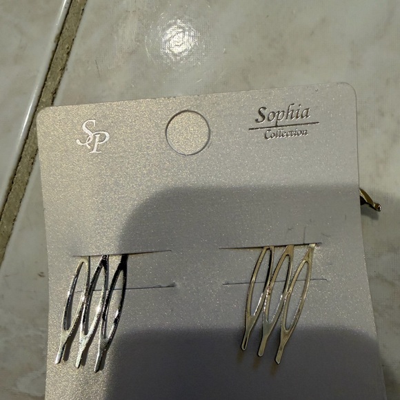 Silver Floral Crystal Hair Pins - Picture 6 of 7